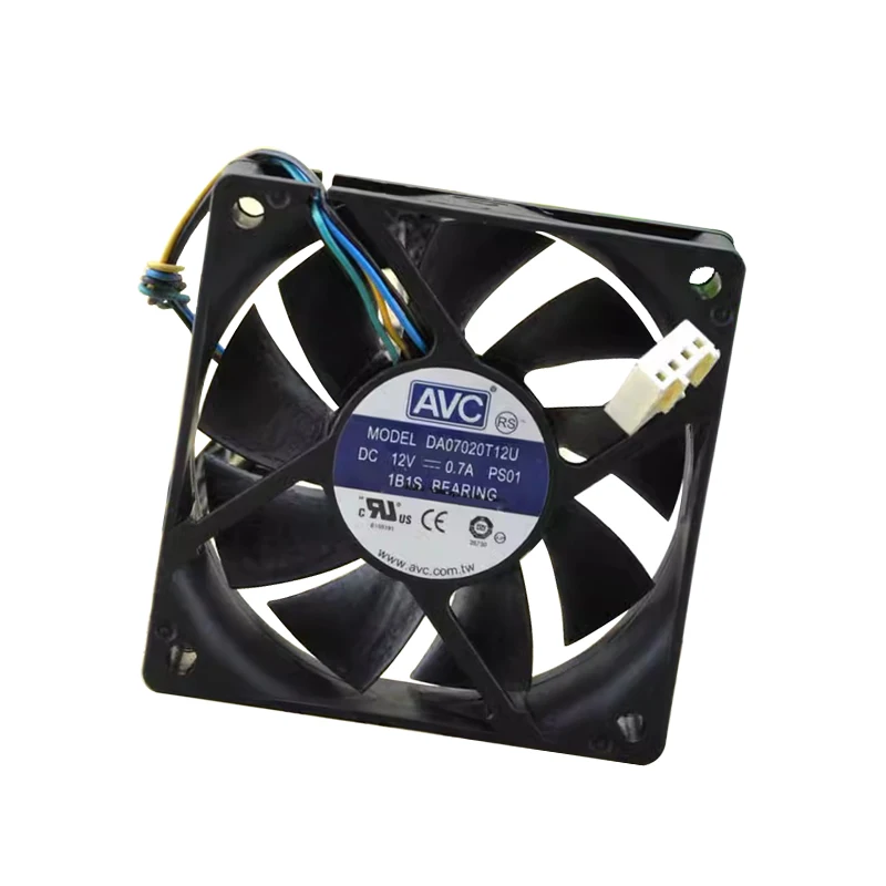 DA07020T12U 4300 U/min 12 V 0,7 A 70 x 70 x 20 mm 4-Draht-Gehäuselüfter mit hoher Windgeschwindigkeit