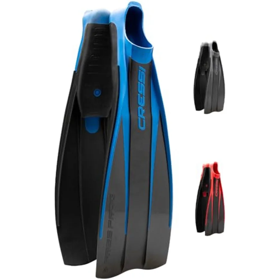 

Scuba Diving Fins for High-Duty Use, Thermoplastic Rubber, Black, Full-Feet Pocket with Hi-Surface Blade and Free Frog Design,