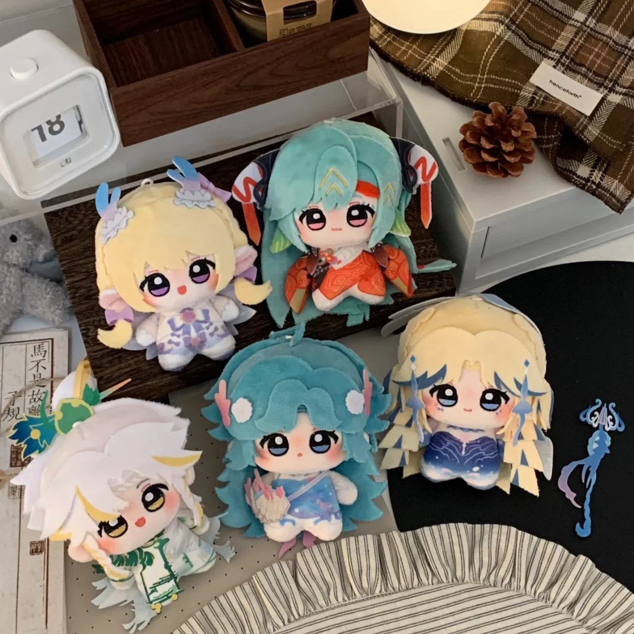 Honor of Kings Yao Sangqi Wang Zhaojun Dolia 10cm Printed Plush Doll Keychain Pendant Cute Cotton Stuffed Figure Accessories