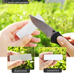 Grit 400/1000 Double Side Diamond Ceramic Whetstone Knife Sharpener Outdoor Portable Mini Grindstone Kitchen Sharpening Stone