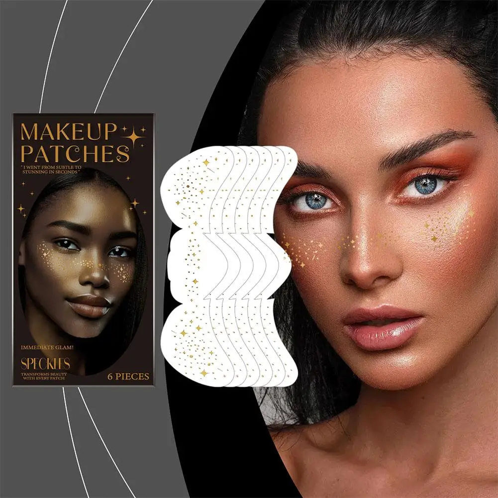 Make-up-Patches für das Gesicht – 6 Stück wasserdichte künstliche Sommersprossen – temporärer brauner gefälschter Sommersprossen-Aufkleber für Damen-Beauty-Make-up I3U6