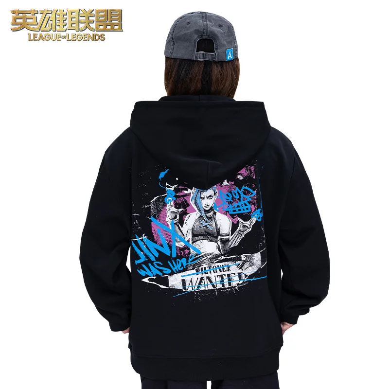 

[Официальная] толстовка с капюшоном Game LOL Arcane Jinx, крутой спортивный костюм с капюшоном для косплея, 2021, толстовка в стиле Харадзюку, топы для фанатов, подарок