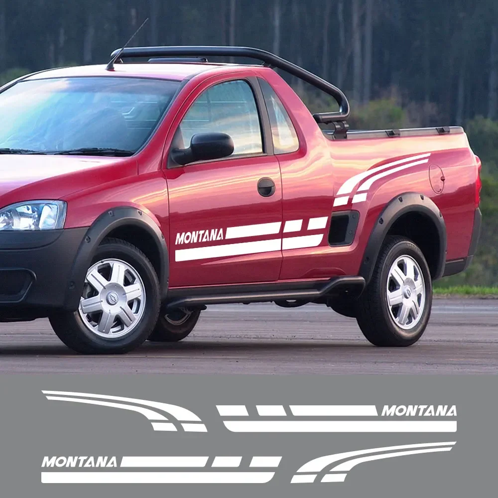 Car Stickers Pickup Door Side Decals For Chevrolet Montana 2003-2010 Truck Vinyl Film Custom Decor Cover Auto Tuning Accessories