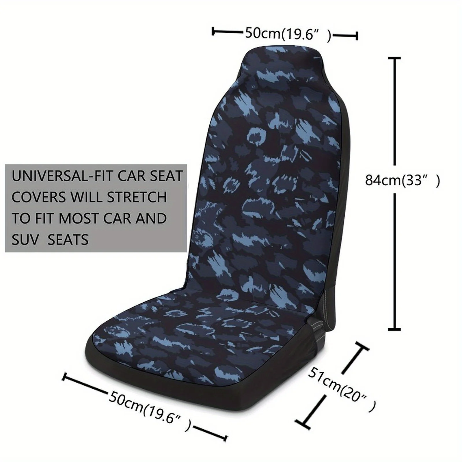 2pcs Of Breathable And Non-Slip Car Front Seat Covers With A Camouflage Pattern