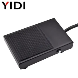 1pc TFS-1 Metal Non-slip Momentary Electric Power Foot Pedal Switch 220V AC 10A Waterproof SPDT Black On Off 1NO1NC Footswitch