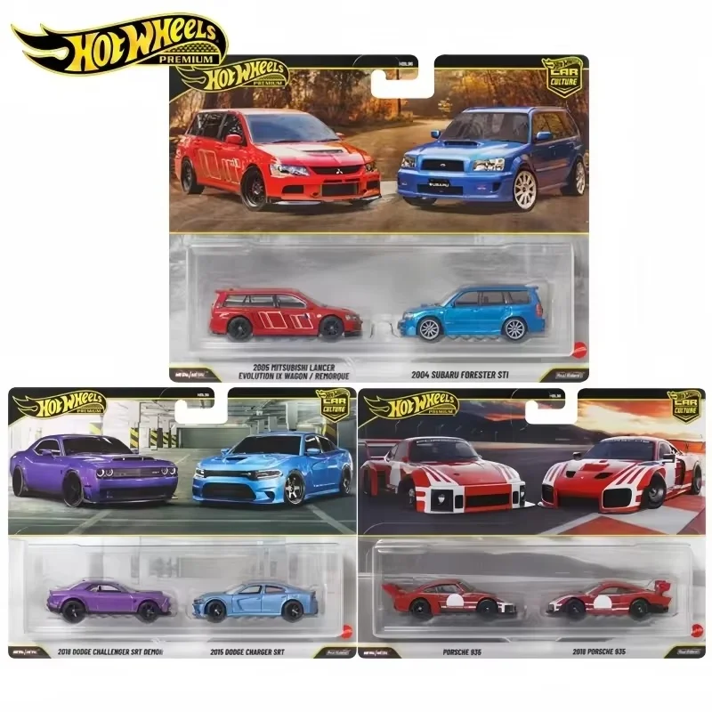 Genuine Hot Wheels Dual Car Set Hbl95 Die Cast Model Car Collection Toy Car Culture Series Decoration Boy Birthday Surprise Gift