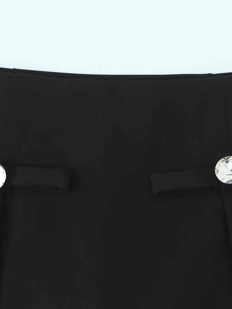 Stile europeo e americano inverno nuova moda abbigliamento femminile semplice vita sottile fiocco gioielli gonna pantaloni