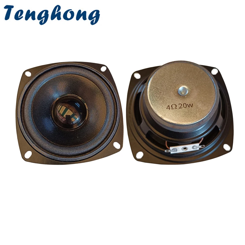 Tenghong 2pcs 4Inch Portable Audio Speakers 4 Ohm 20W External Magnetic Speaker For Multimedia Home Theater DIY