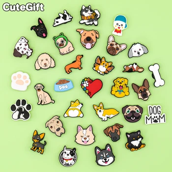 1 adet Köpek Corgi Bulldog Ayakkabı Takılar Aksesuarları, Ayakkabı Süslemeleri Pimleri Kadın Erkek Kız Erkek Çocuklar için, bahçe sandaletleri Takunya Tokaları