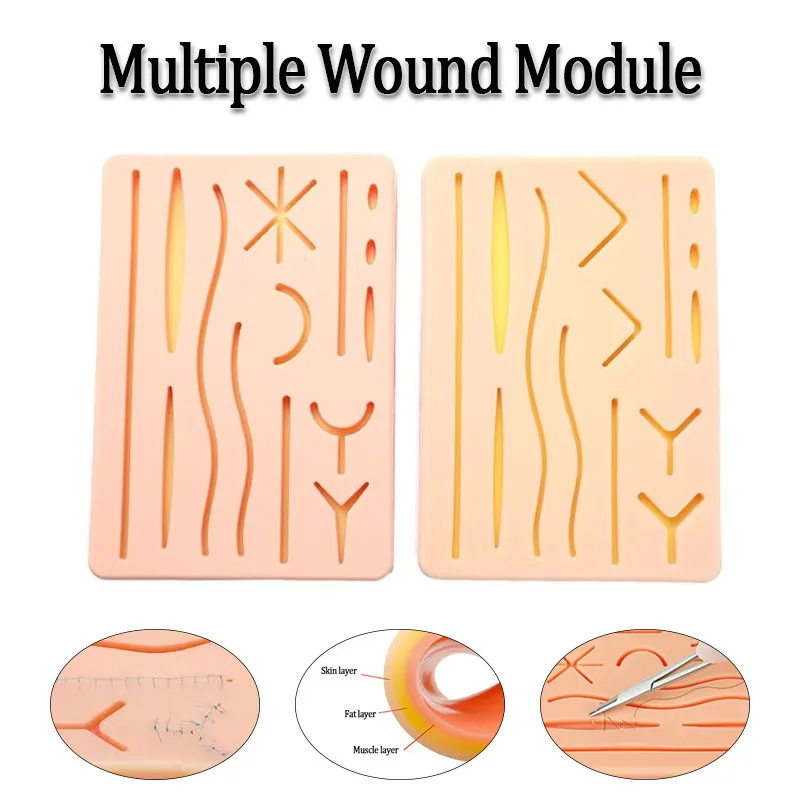 Reusable Multiple Wound Silicone Suture Pad for Training in Medical Anatomy Trauma