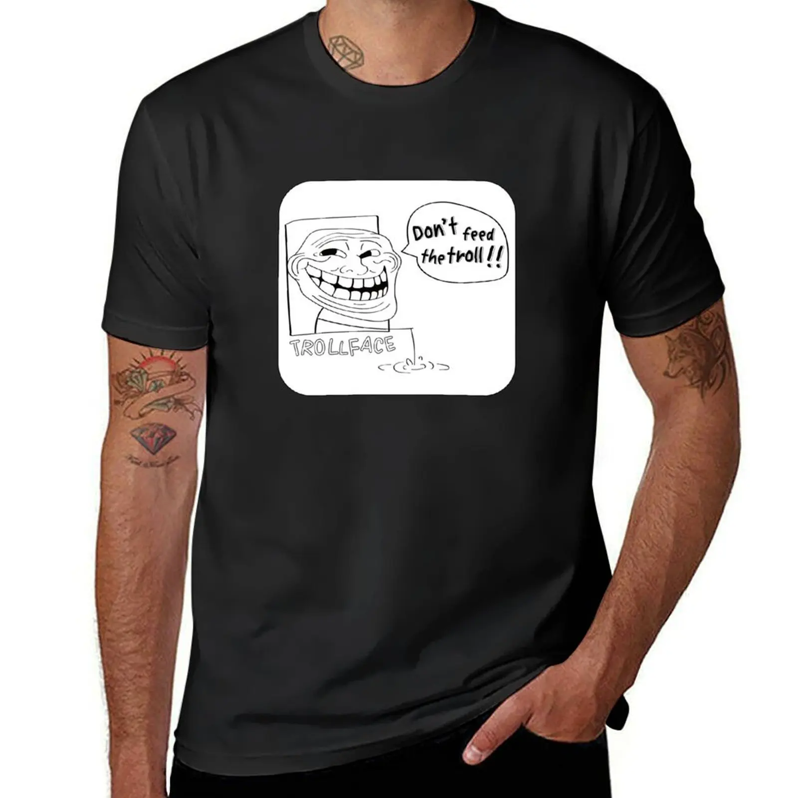 

Trollface - Don't feed the Troll!! T-Shirt aesthetic clothes quick drying customizeds Short sleeve tee T-shirt men