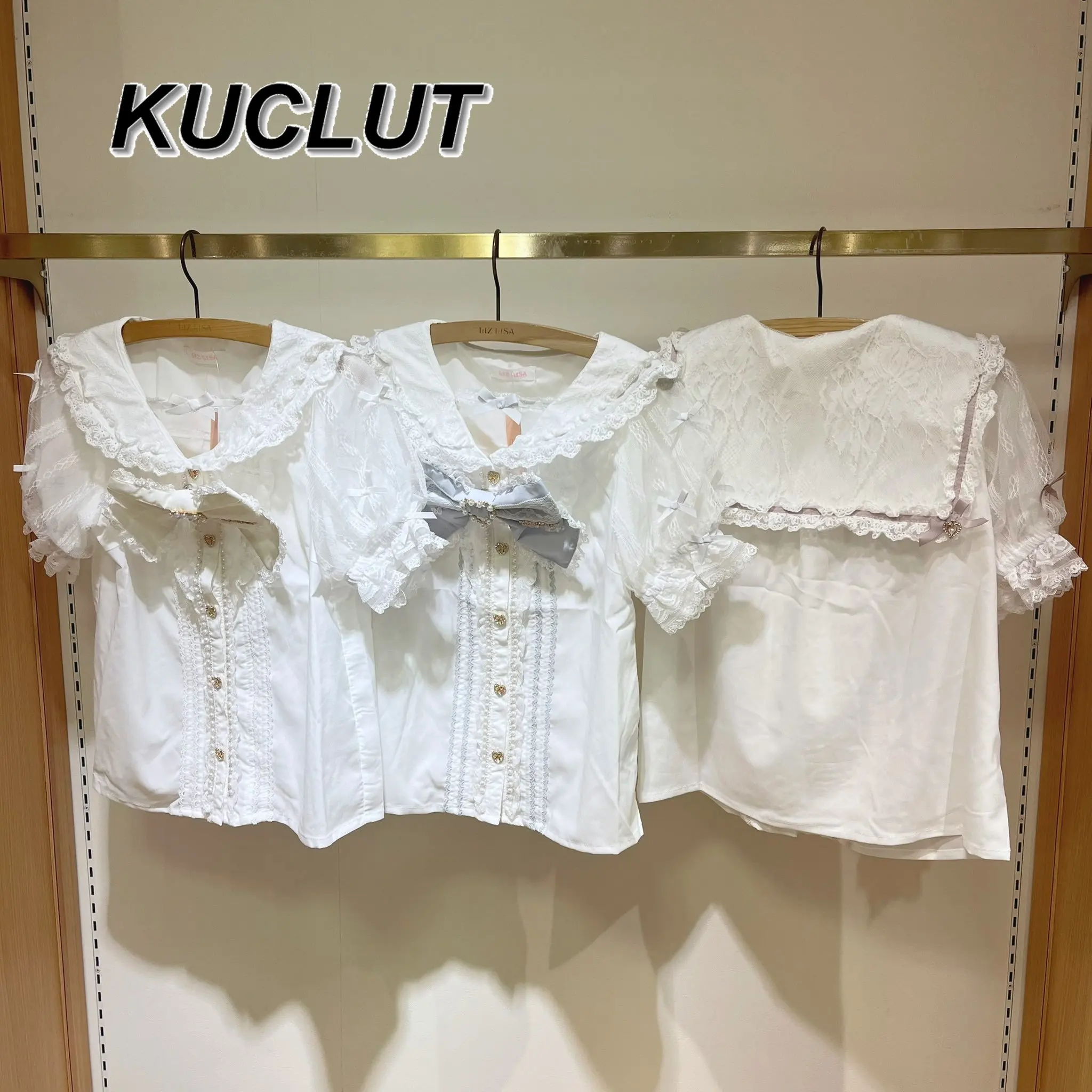 

Lolita Japanese Style Short Sleeve Shirts for Women Summer Mass-Produced Girls Tops Sweet Pearl Bow Navy Collar Chiffon Blouse