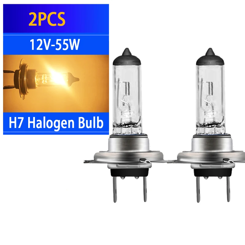 2pcs H7 12V 55W  Front Fog Lights Halogen Bulb High Power Car Headlights Lamp Car Light Mitsubisi Launcher 7000Lm Source Parking