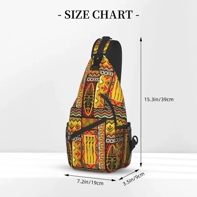 Ransel Selempang Crossbody Pola Elemen Afrika Fashion Tas Dada Bahu Budaya Etnis Afrika untuk Perjalanan