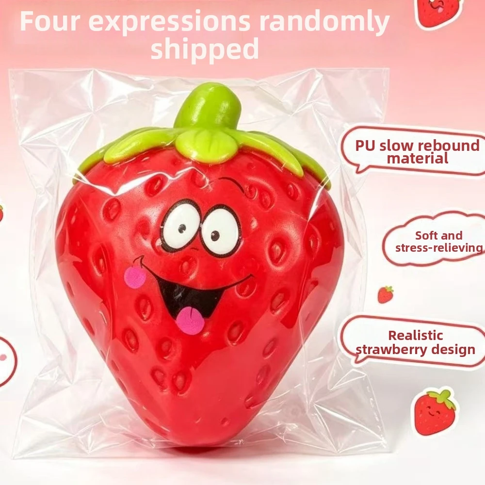 Kawaii Slow Rebound Strawberry Squeeze Cartoon Soft Fidget Squeeze Anti-stress Release Anxiety School Use