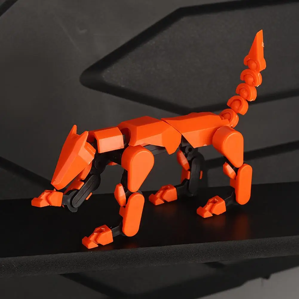 Dog Action Figure 3d Printed Robot Dog Figurine Set Movable Joints Puppy Model Articulated Fidget Toy for Home Office Decoration