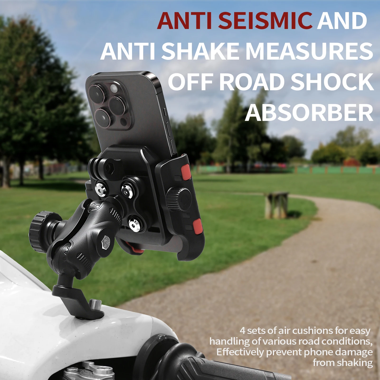 Support pour téléphone vélo 360 °   Ver universel moto véhicule tout-terrain vélo 4.7-7 pouces support de téléphone portable support antichoc GPS
