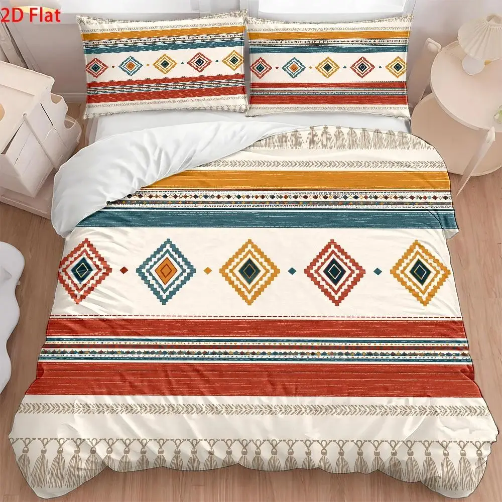 Skin-Friendly Breathable Duvet Cover Set 3 Piece Bedding Set Zippered Double Bed Polyester Woven Soft Comfortable All Season