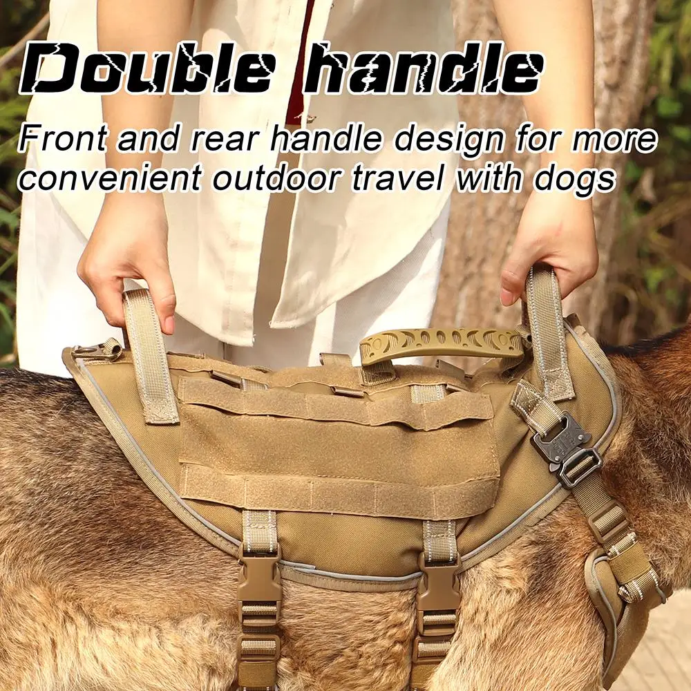 Quick Control Dog Harness Tactical Military Dogs Training Harness No Pull Pet Vest HarnessAdjustable For Medium Large Dogs