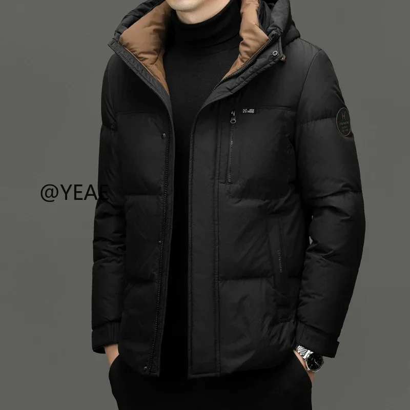 YEAE Ultralight Down Jacket Men Designer Clothes Men Short Jackets Duck Down Luxury Padding 2024 Winter Coat Men Hooded Jackets