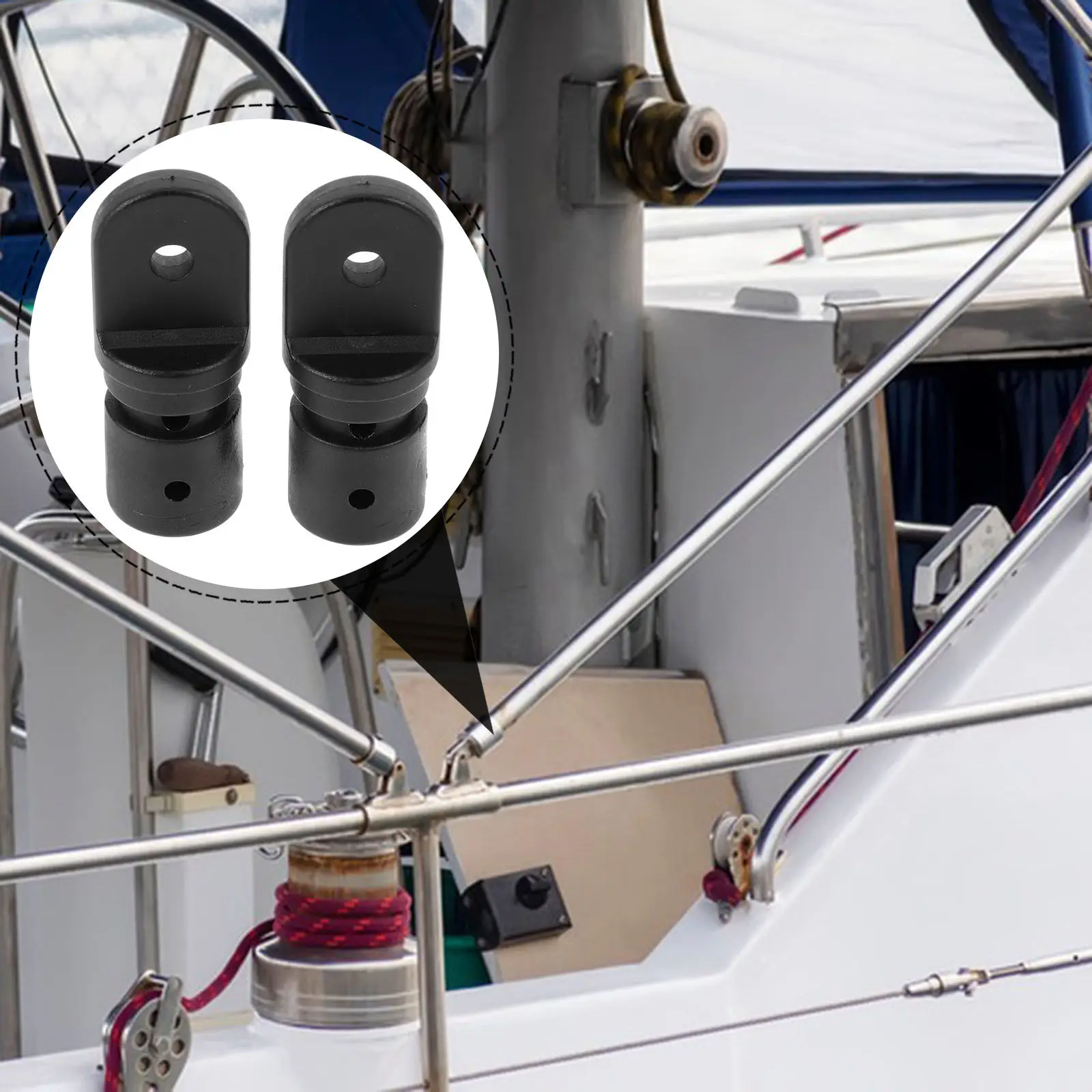 

2Pcs Eye End Cap Small Boat Fitting Bimini Top Part Multiuse Marine Yacht Rv Awning Accessory Rv Awning Parts Eye End Cap