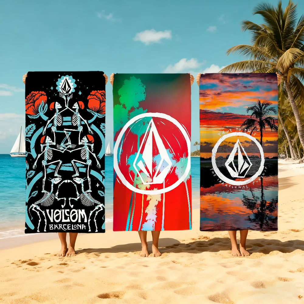 Brand V-Volcom-m Logo Towel Beach Quick Dry Soft Pool Towels Gift for Travel Gym Shower Camping Sports