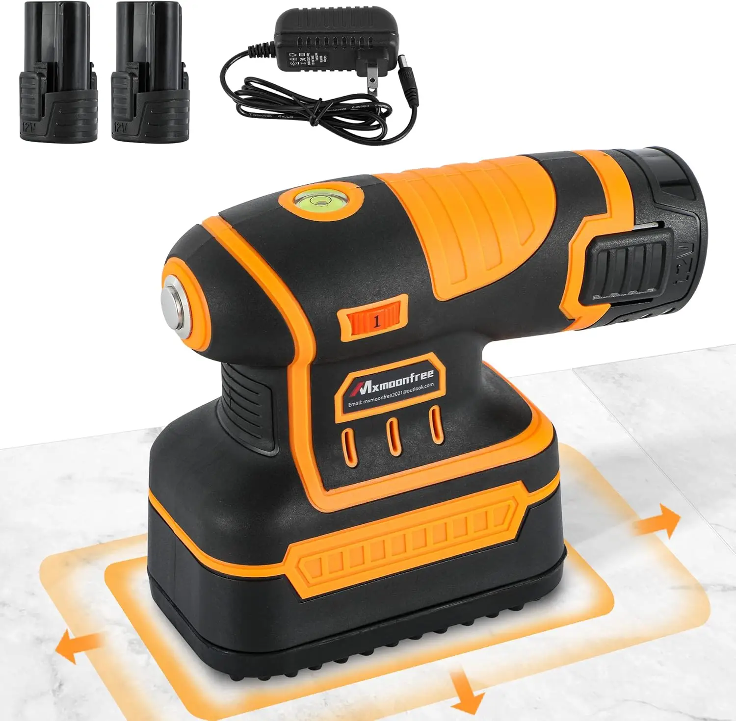 Vibrating Tile Installation Tool with 6 Adjustable Vibration Speeds, 2 Batteries Included, No Suction Cup