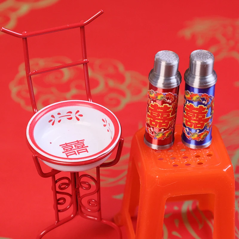 China-Inspired Miniature Dollhouse Scenery with 1/12 Scale Warm Water Bottle