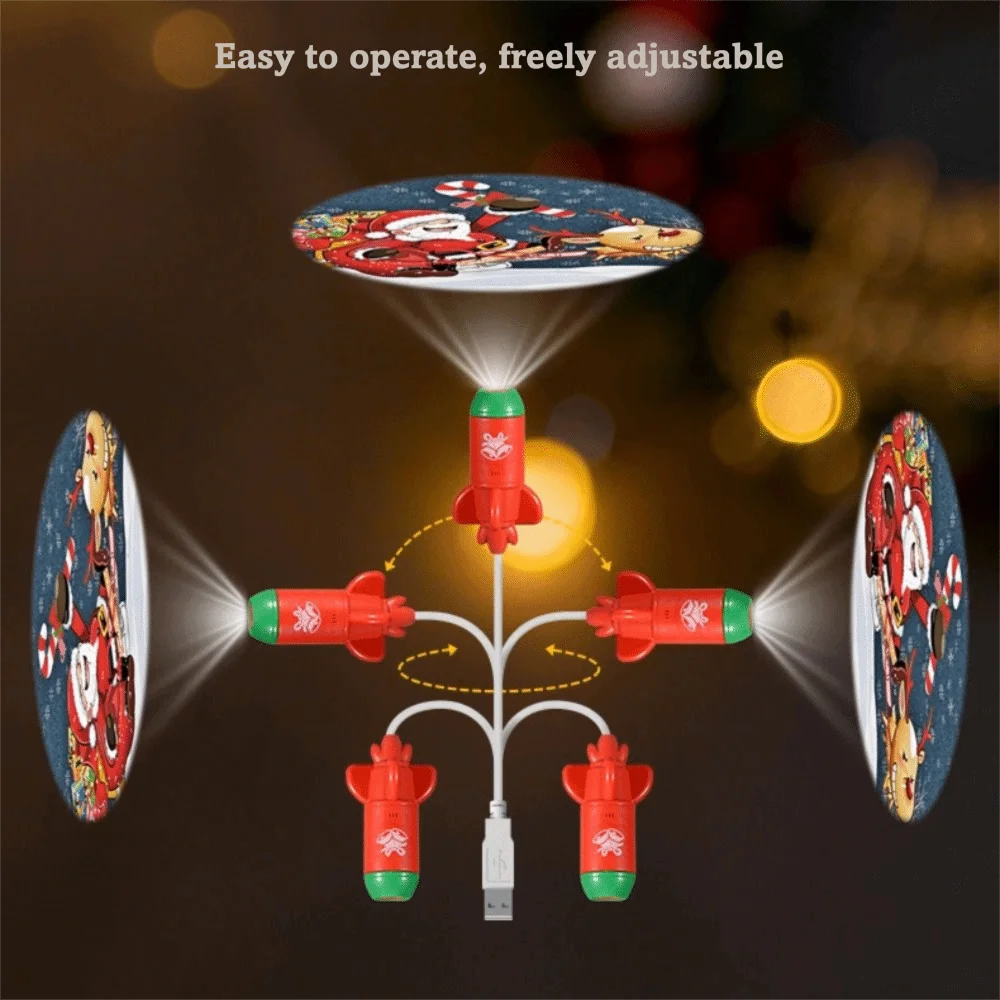 Puzzle Cartoon Pattern Christmas Educational Luminous Mini Projector Lifelike Early Education Projection Flashlight Party