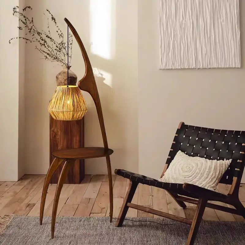 

Living room French retro floor lamp side few one-piece bedroom floor lamp medieval sofa storage grapefruit floor lamp