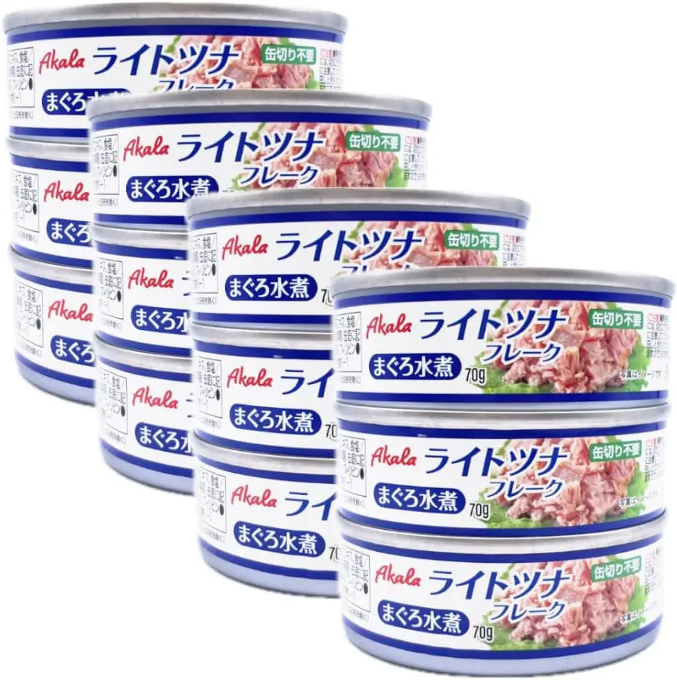 ライトツナ缶 ノンオイル 水煮 70g×12缶 (3缶x4) オイル不使用 フレーク 缶詰 まぐろ 備蓄 非常食 ローリングストック 保存食 業務用