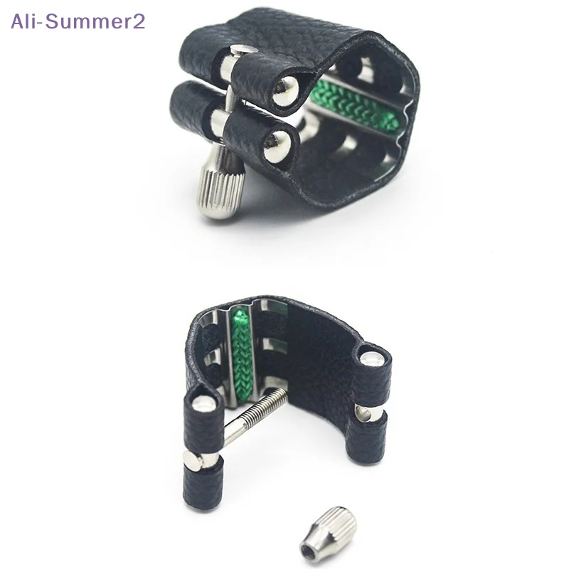 【Summer2】PU-Leder Sopran B-Klarinetten-Gummimundstück Ligatur Musikinstrumententeile Saxophon-Zubehör