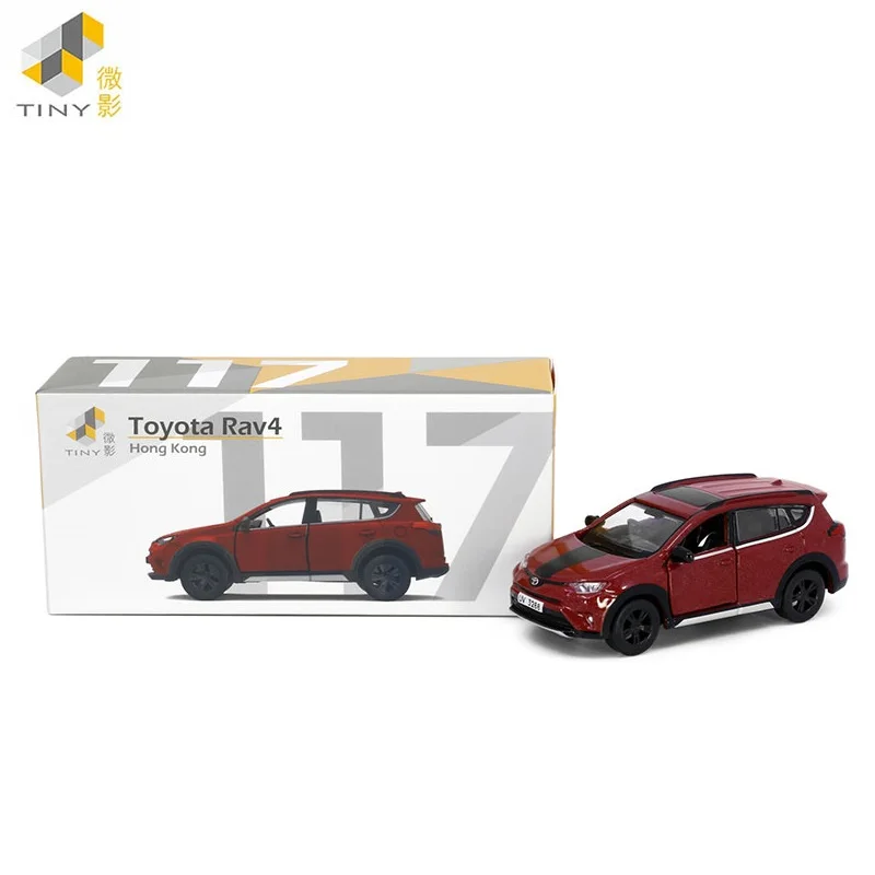 Tiny 1:64 Toyo-ta Rav4 Red Diecast Simulation Model Cars Toys