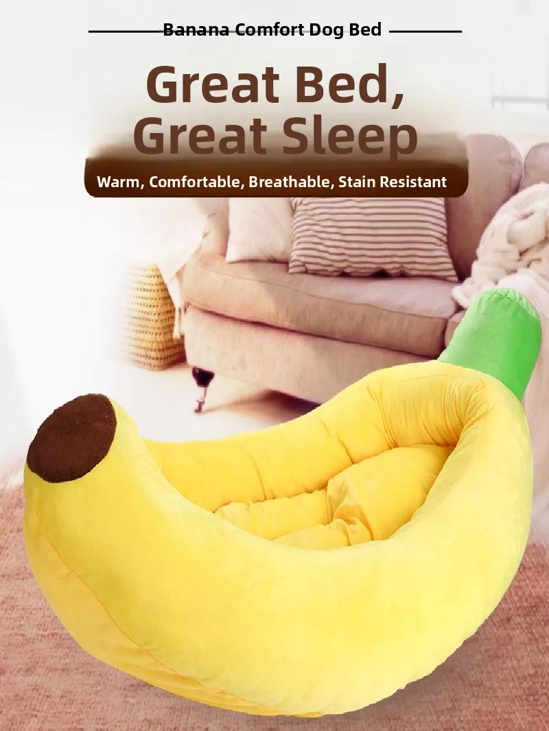 Banana Boat Pet Bed Detachable Waable Comfortable Winter Breathable Warm All Seasons Universal Dog Bed  Bed Large Small ...