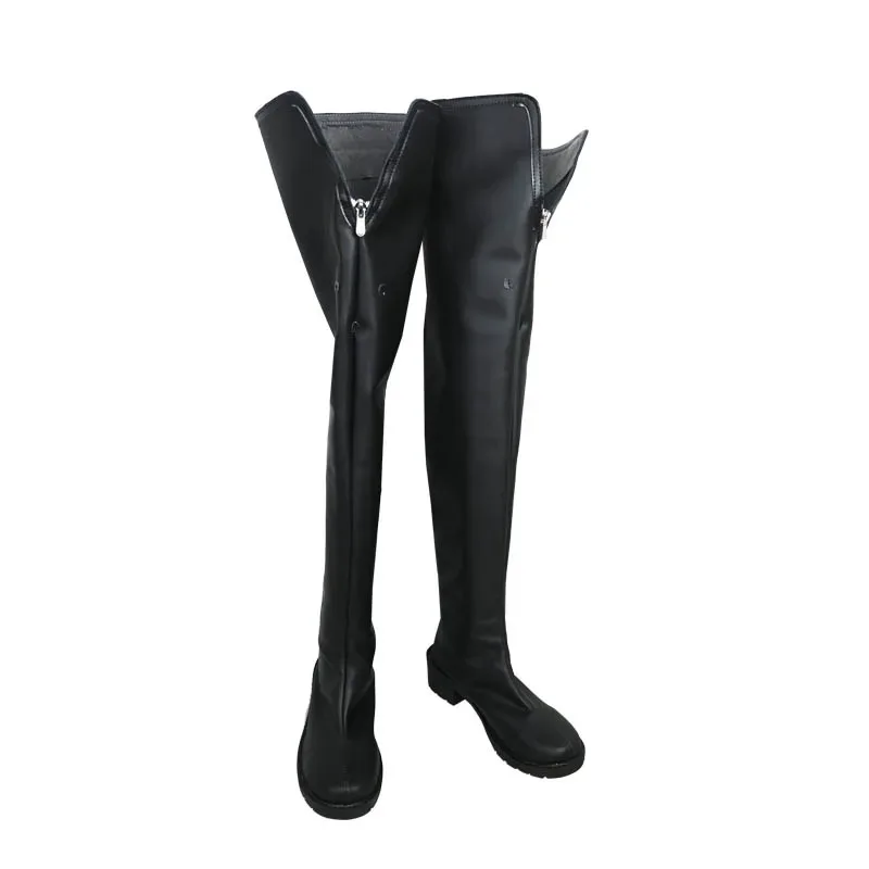 2025 aaa Wuthering Waves 여성 로버 코스프레 신발 블랙 가죽 부츠 맞춤 제작 모든 사이즈