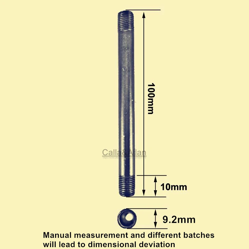 5 Pieces Metal 10cm Straight Both sides Screw Tube M10 for DIY Lighting Extend Arm Lamp Accessories threaded straight tooth tube