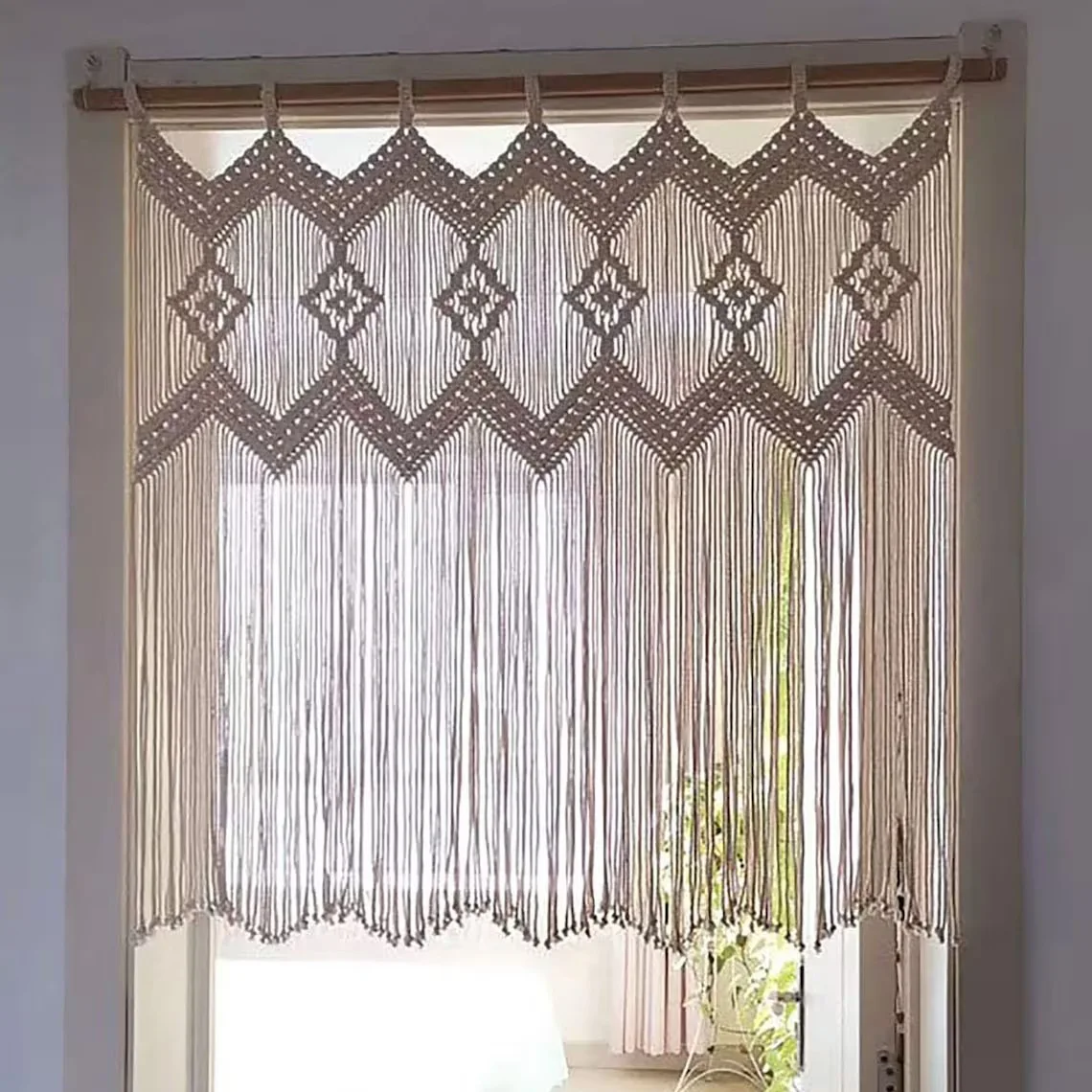 Nordic Hand-woven Tapestry Curtains. Bohemian Decorative Fringed Wall Hangings. Short Curtains For Doors And Windows Decoration.