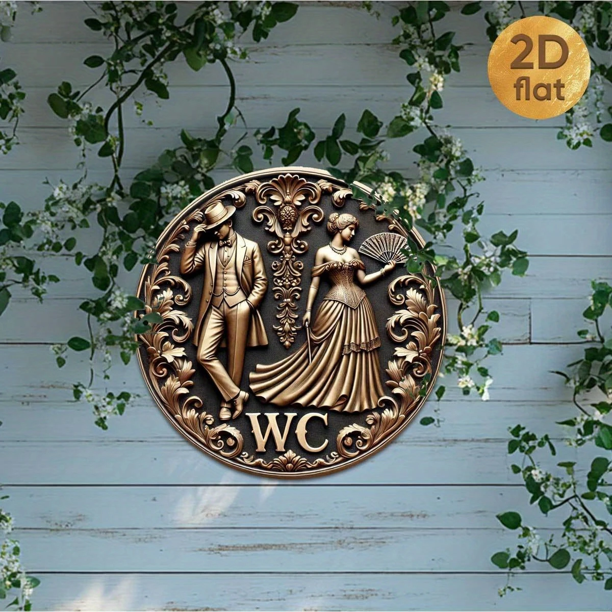 1 pieza de accesorio de barra de baño de madera con diseño floral, estilo retro clásico 2D, para hombres y mujeres, artículo de decoración para el hogar, regalo único
