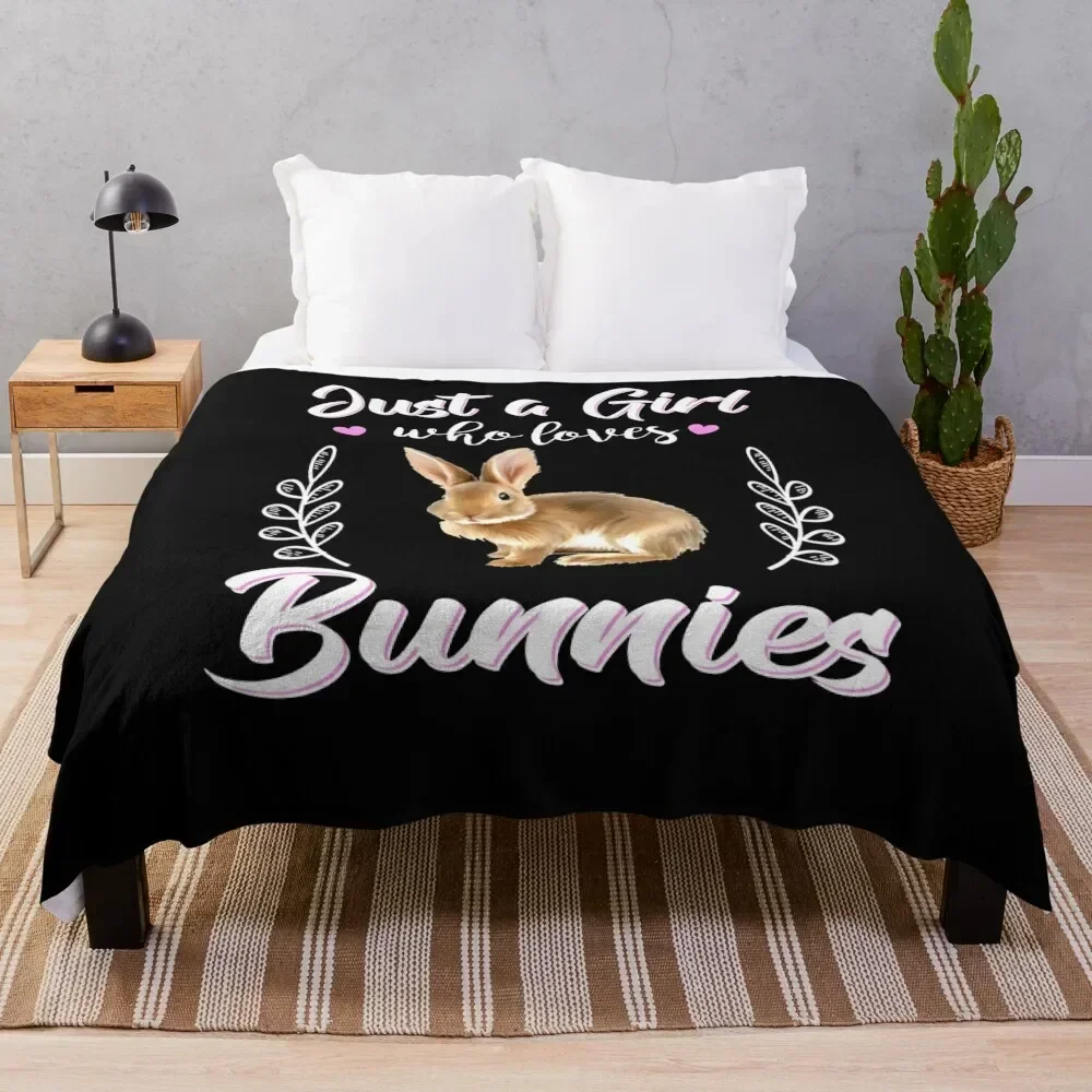 Just A Girl Who Loves Bunnies Tshirt Throw Blanket Blankets For Sofas valentine gift ideas Blankets