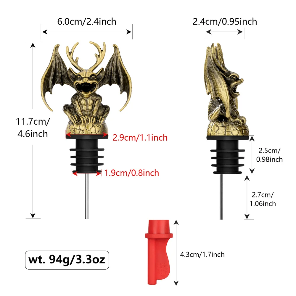 Elk Horn Gargoyle 2-in-1 Wine Pourer  Bottle Stoppers Bar Tools Party Drinks Wine Aerators Kitchen Tool Accessories