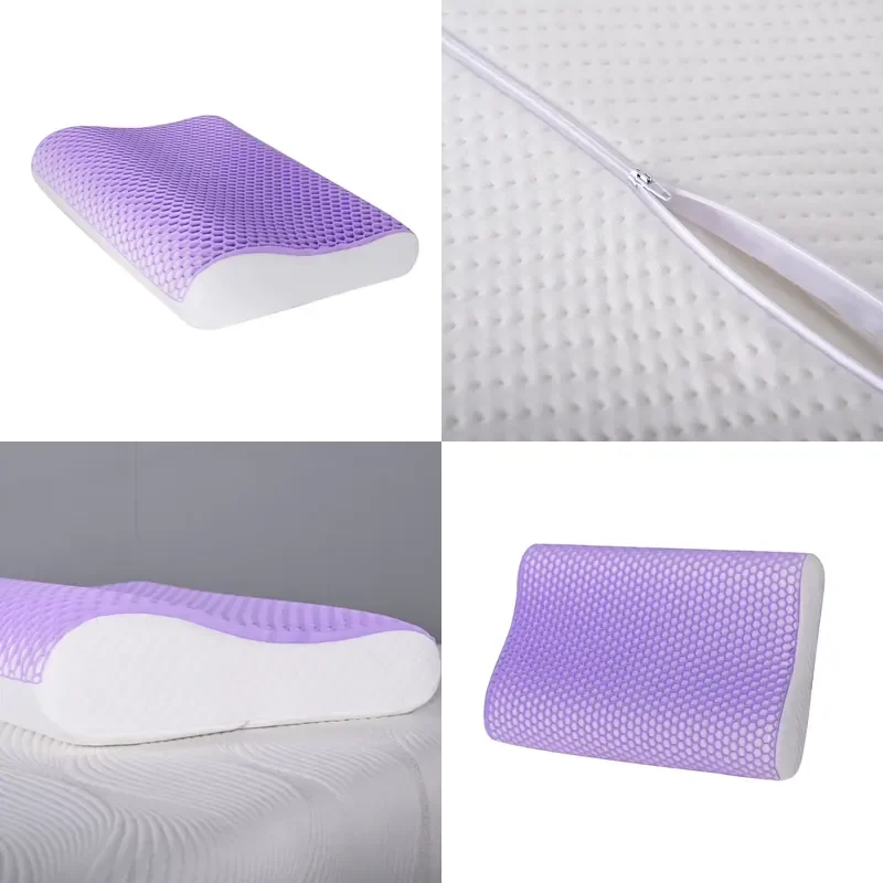 

【CHIMU HOME】 Gel Grid Honeycomb TPE Contour Knitted Memory Foam Pillow with Neck and Back Support for Queen Size