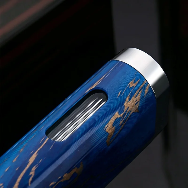 HONEST Novel Windproof Jet Flame Gas Lighter Metal Butane Gas Lighter With Visible Fuel Window Cigar Lighter Premium Men Starter