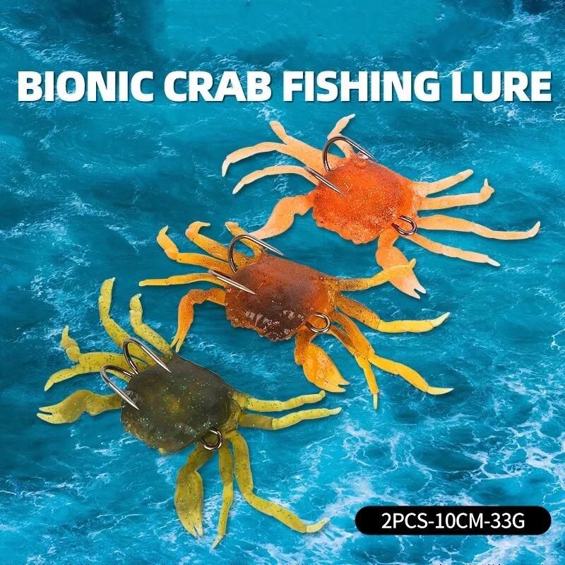Señuelo cangrejo de vinilo con doble anzuelo para pesca de mar - imagen 3
