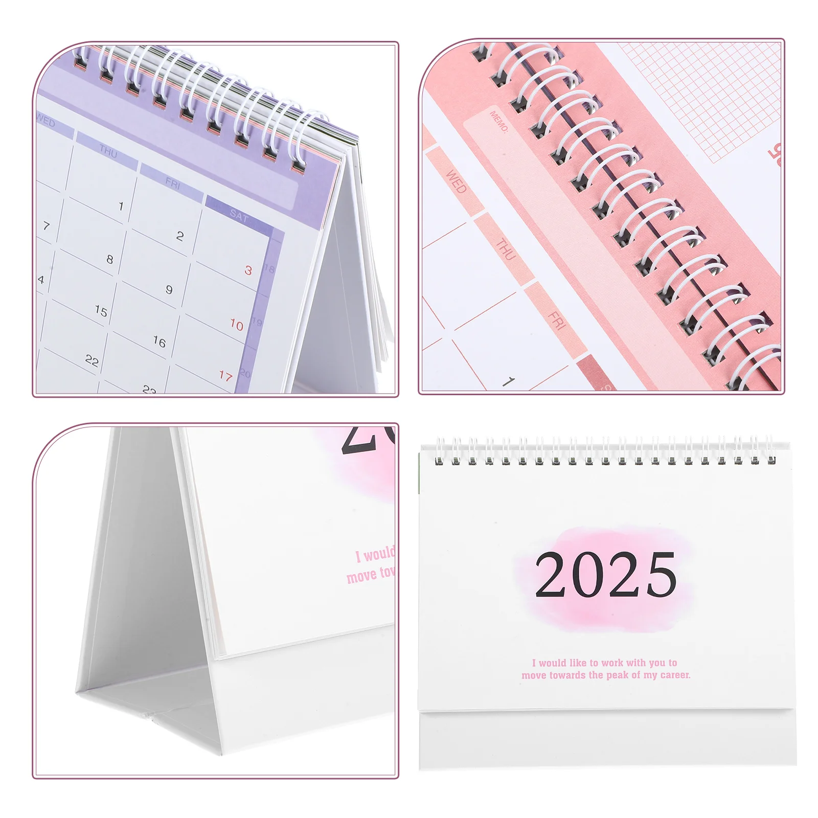 2025 English Mini Desk Calendar Morandi Creative Office Decoration Desktop Calendar Daily Memo Calendar Learning Planner