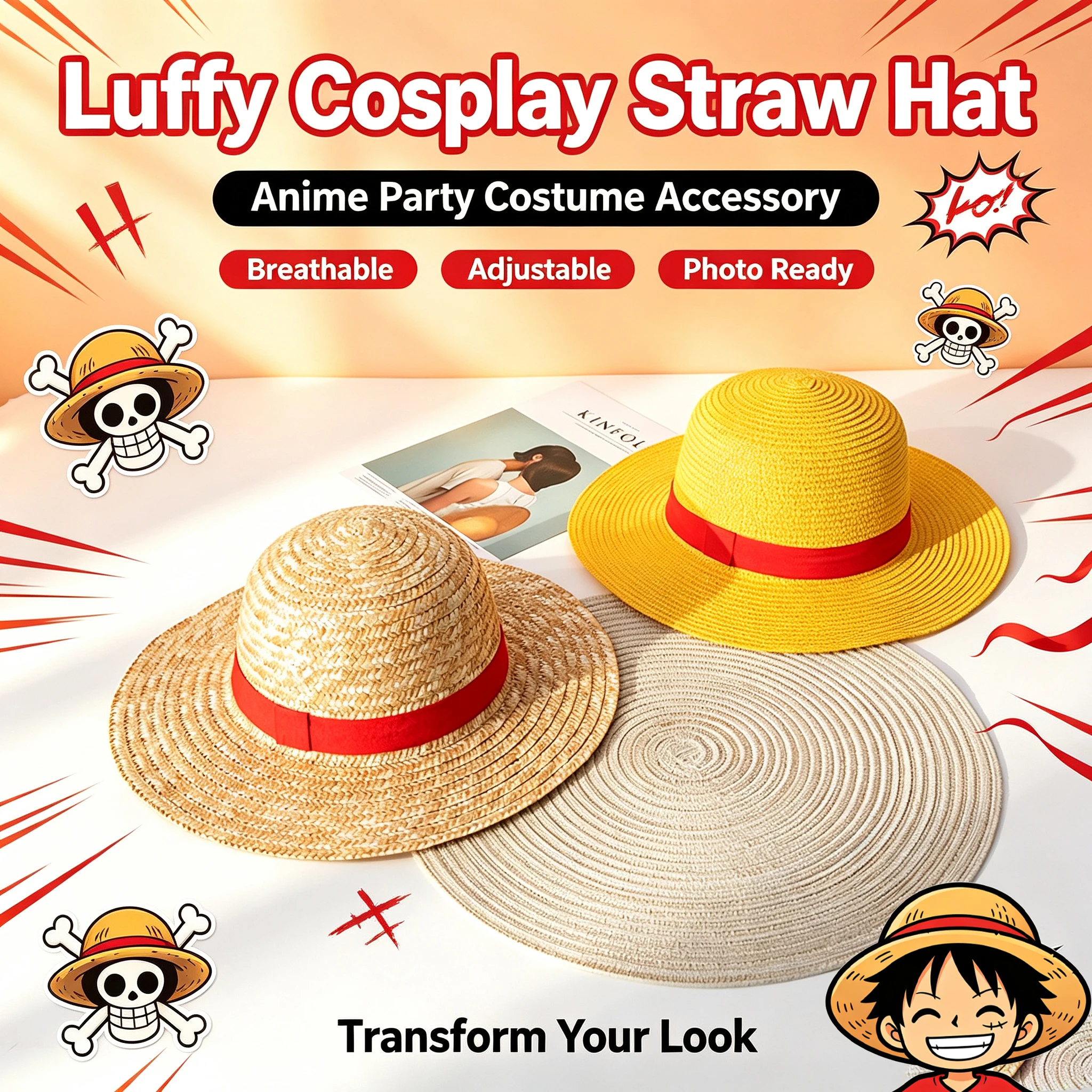 Cosplay Fire Prop - Anime Straw Hat Cosplay Prop Halloween
