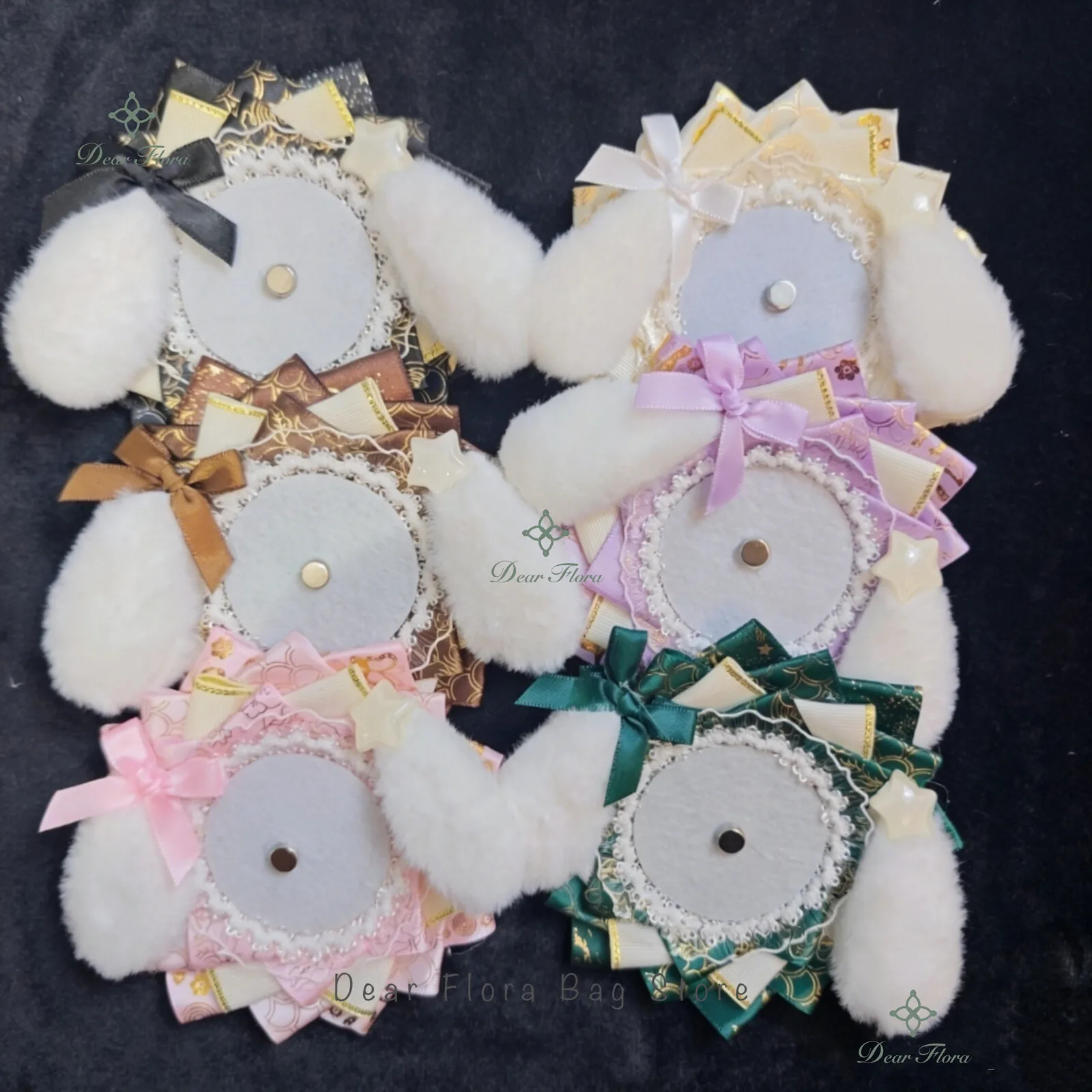 New Cute Bow Rosette Dogs Ear Badge Display Ita Bag Accessory Handmade Anime Badges Holder Pins Protect Decoration Display Stand