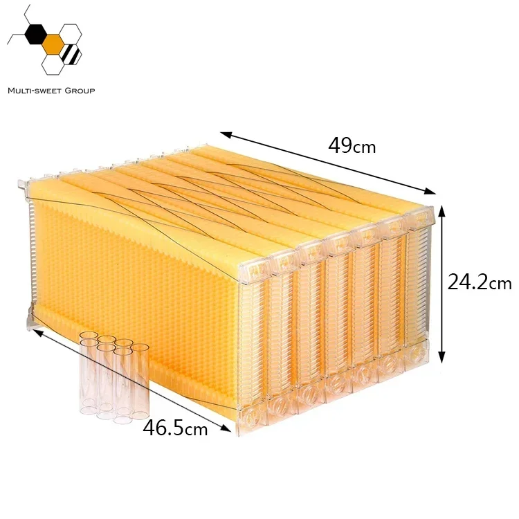 7Pcs Flowing Hive Automatic Comb Honey Frames With 1 Key And 7Pcs Plastic Tubes