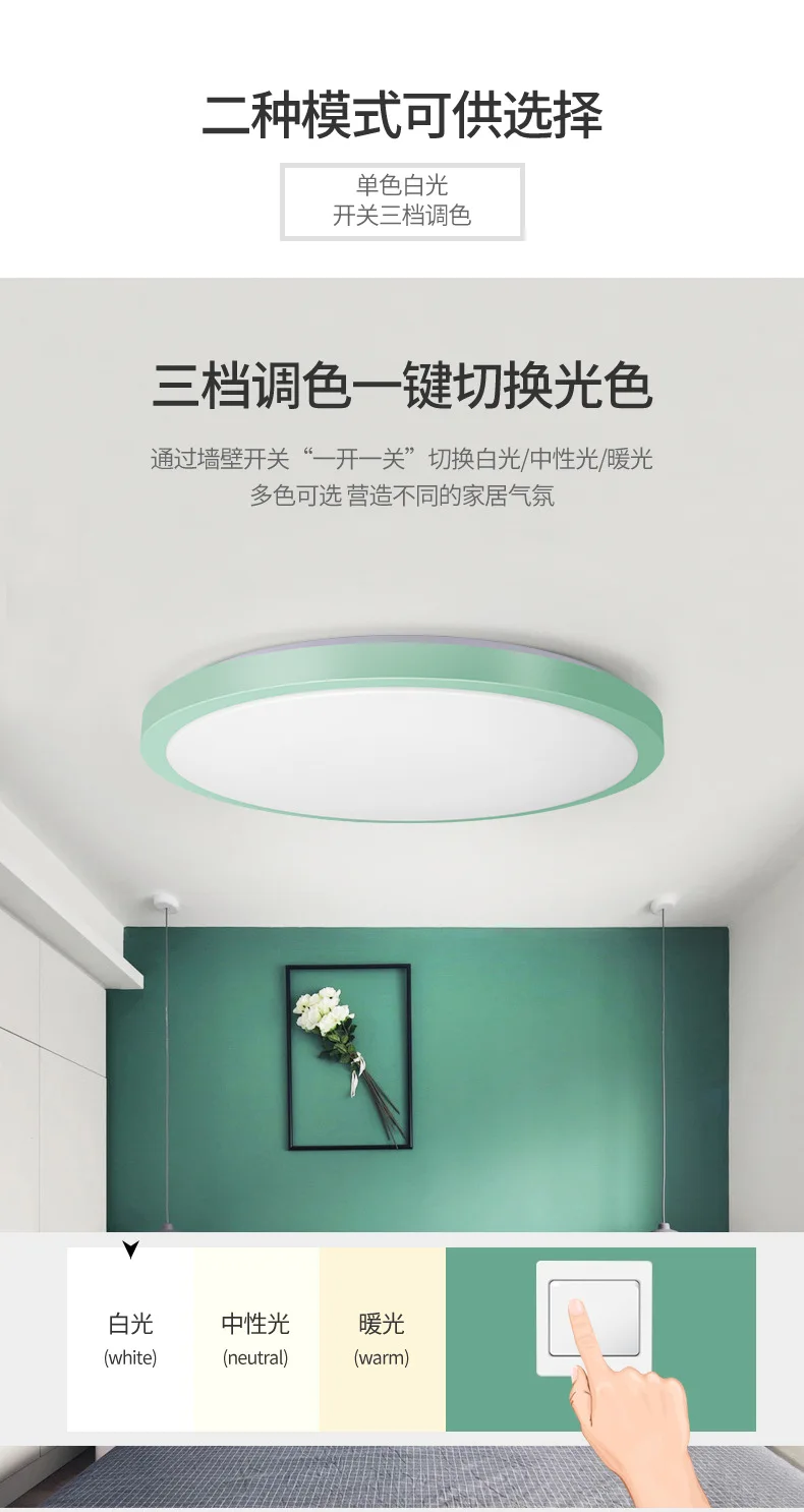 (119) LED ceiling lamp modern ultra-thin round bedroom lamp corridor corridor balcony room living room lamp