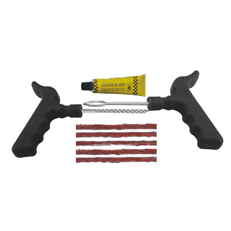 Kit de reparo de emergência de pneu de carro sem câmara de ar ferramentas kit de reparo de punção pesado 8 peças