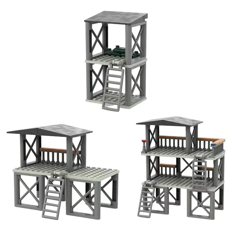 MOC Watchtower Sentry Post Military Building Blocks Kit War Diorama Scenery DIY Highly Detailed Model Tabletop Wargame Terrain